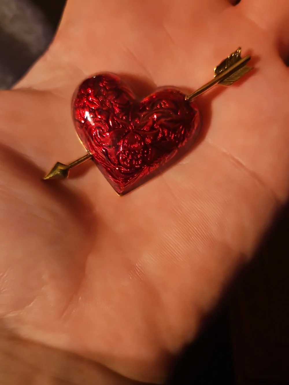 Red Heart Arrow Brooch - Decorative Women's Jewelry